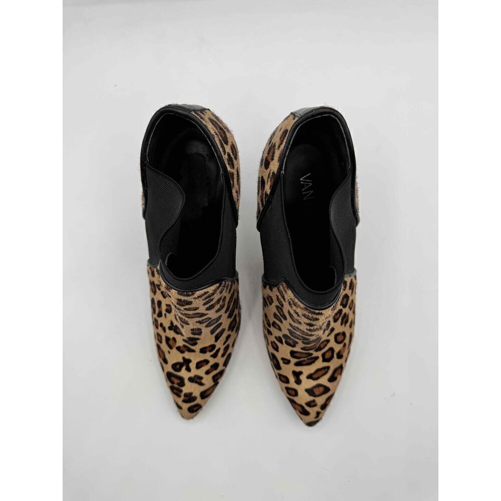 Vaneli Womens Black Brown Tan Cheetah Print Elastic Side Panels Booties SZ 7.5 W - Picture 6 of 8